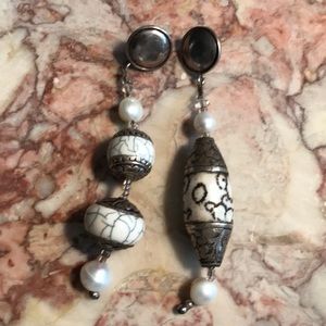 Tibetan beads... Asymmetrical earrings.